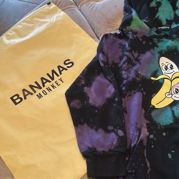 Bananas Monkey Laid Back hoodie size 5/S NWT & bag - Picture 5 of 6